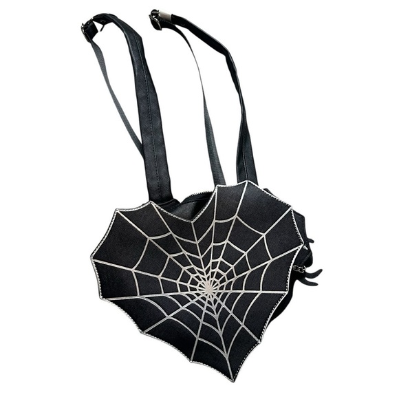 Mad Engine Spiderweb Heart Backpack Purse Goth Halloween Punk main image 4